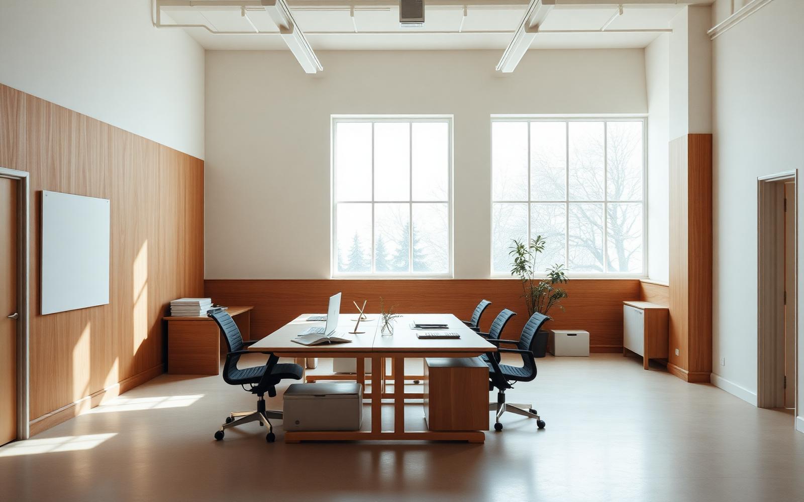 Espace de travail lumineux et minimaliste évoquant la rigueur de nos méthodes